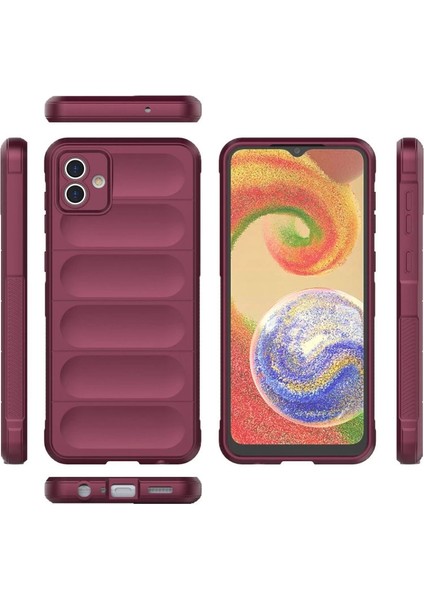 Buğz Samsung Galaxy A04E Kılıf Optimum Silikon - Bordo modelleri
