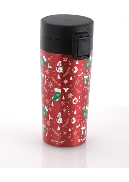 Yılbaşı Temalı 380Ml SUS304 Çelik Termos Mug 6 Saat Sıcak 12 Saat Soğuk Tutma indirimleri