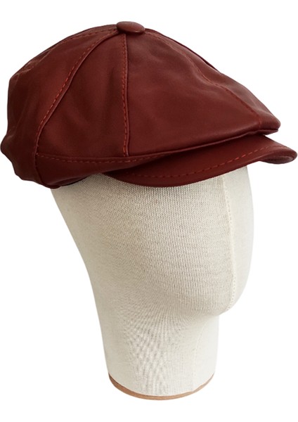 Hakiki Deri Klasik Erkek Kasket Şapka
