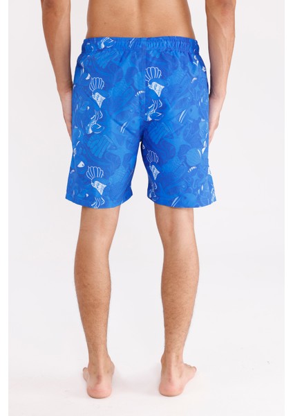 Deniz Temalı Desenli Hafif Dokulu Kordonlu Bel Ayarlı Yan Cepli Diz Üstü Rahat Kesim Deniz Şortu modelleri