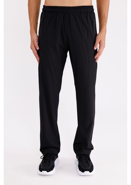 Esnek Hızlı Kuruyan File Panel Detaylı Fermuarlı Cepli Rahat Kalıp Düz Paça Eşofman Altı