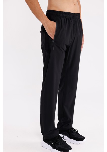 Esnek Hızlı Kuruyan File Panel Detaylı Fermuarlı Cepli Rahat Kalıp Düz Paça Eşofman Altı fırsatları