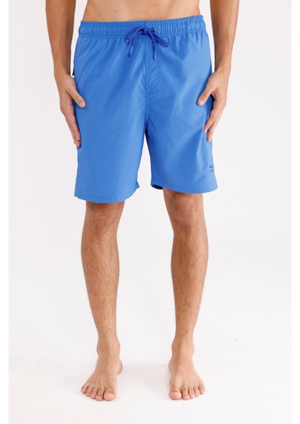 Pıtırcık Dokulu Hızlı Kuruyan Esnek Bel Kordonlu Fermuarlı Cepli Yan Yırtmaçlı Rahat Kalıp Şort