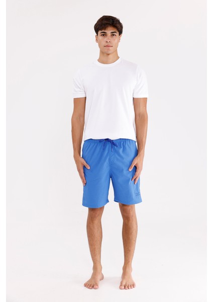 Pıtırcık Dokulu Hızlı Kuruyan Esnek Bel Kordonlu Fermuarlı Cepli Yan Yırtmaçlı Rahat Kalıp Şort indirimleri