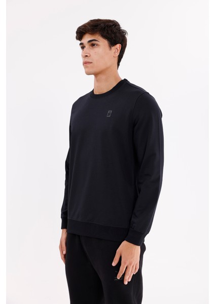 Minimal Logolu Bisiklet Yaka Ribana Manşetli Rahat Kalıp Mevsimlik Sweatshirt fiyatları