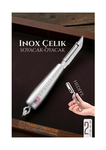 Hsnet Inox Soyacak - Sebze Soyacağı - Kabak Dolma Oyacağı 2 Li Set