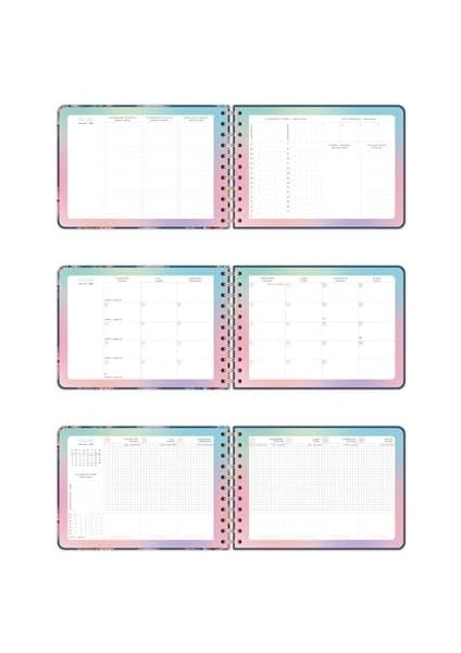 2026 Dikey Haftalık Ajanda - Yatay A5 Formda Spiralli Sert Kapak Haftalık Ajanda 21X15 cm Disco modelleri