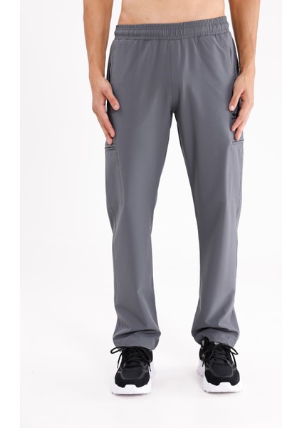 Fermuarlı Yan Cepli Baldır Fermuarlı Ek Cepli Esnek Bel Düz Paça Rahat Kalıp Spor Eşofman Altı