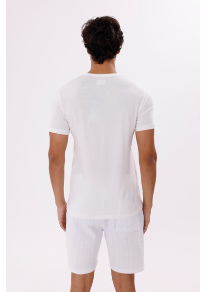 Dağ Grafikli Bisiklet Yaka Yazı Detaylı Rahat Kalıp Pamuklu Tişört modelleri