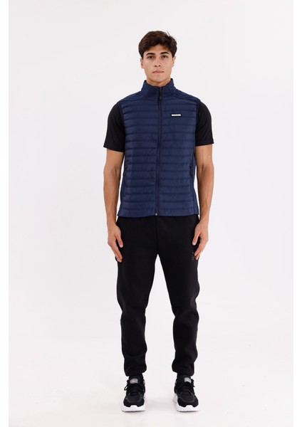 Hafif Dolgulu Su Itici Yüzeyli Softjel Yan Panelli Yüksek Yaka Tam Fermuarlı Çift Cepli Mevsimlik Yelek