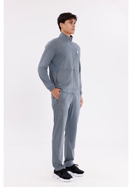 Dik Yaka Tam Fermuarlı Merserize Dokulu Şerit Detaylı Fermuarlı Cepli Rahat Kalıp Eşofman Takımı fırsatları