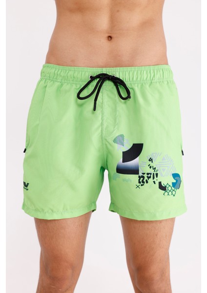 Dijital Desen Detaylı Fermuarlı Yan Cepli Ayarlanabilir Kordonlu Elastik Bel Hızlı Kuruyan Ağ Astar Destekli Kısa Paça Deniz Şortu indirimleri