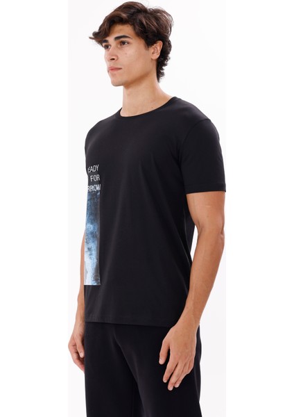 Bisiklet Yaka Ön Baskılı Rahat Kalıp Kısa Kollu Yumuşak Dokulu Tişört fiyatları