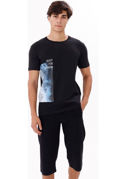 Bisiklet Yaka Ön Baskılı Rahat Kalıp Kısa Kollu Yumuşak Dokulu Tişört indirimleri