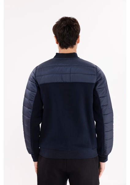 Kapitone Ön Panel Detaylı Polo Yakalı Cepli Rahat Kalıp Uzun Kollu Sweatshirt modelleri