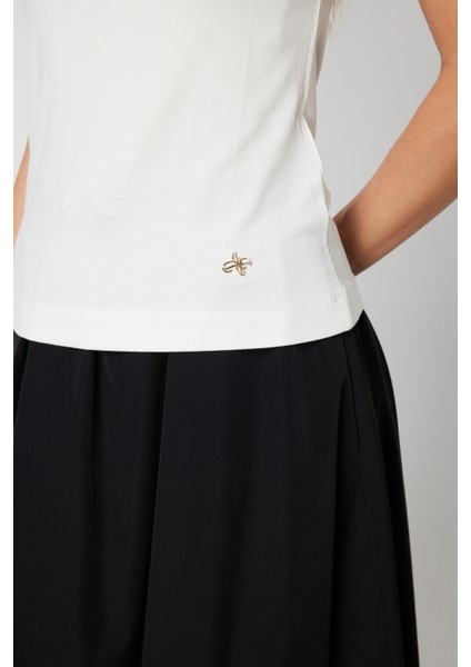 Kadın Dik Yaka Kolsuz Basic Bluz 61432 Ekru modelleri