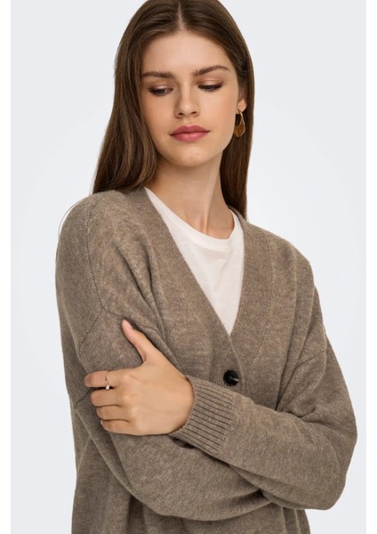 Kadın Onlhouston V Yaka Uzun Kollu Yünlü Hırka 15353192 Fındık fiyatları