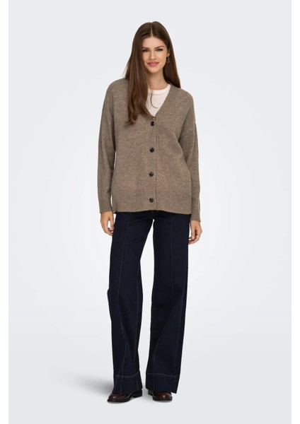 Kadın Onlhouston V Yaka Uzun Kollu Yünlü Hırka 15353192 Fındık fırsatları