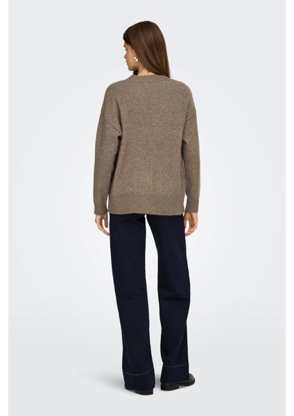 Kadın Onlhouston V Yaka Uzun Kollu Yünlü Hırka 15353192 Fındık indirimleri