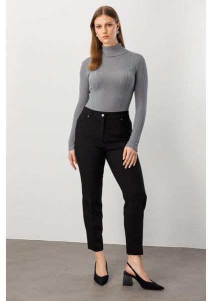 Kadın Büyük Beden Dar Paça Pantolon 1009 Siyah