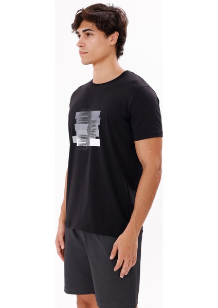 Bisiklet Yaka Rahat Kalıp Ön Baskı Detaylı Yumuşak Dokulu Kısa Kol Tişört fiyatları