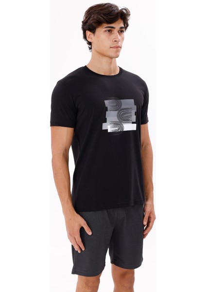 Bisiklet Yaka Rahat Kalıp Ön Baskı Detaylı Yumuşak Dokulu Kısa Kol Tişört fırsatları