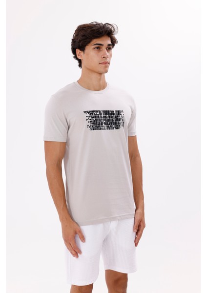 Baskı Detaylı Bisiklet Yaka Rahat Kalıp Kısa Kollu Günlük Kullanıma Uygun Tişört fırsatları