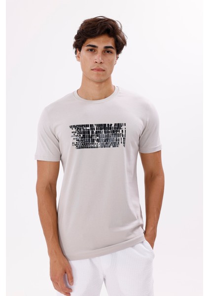 Baskı Detaylı Bisiklet Yaka Rahat Kalıp Kısa Kollu Günlük Kullanıma Uygun Tişört indirimleri