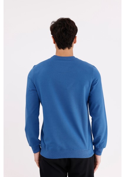 Minimal Göğüs Işlemeli Rahat Kalıp Esnek Manşetli Mevsimlik Bisiklet Yaka Sweatshirt modelleri