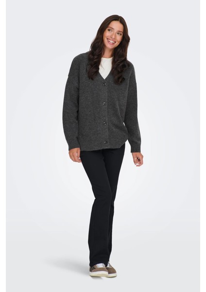 Kadın Onlhouston V Yaka Uzun Kollu Yünlü Hırka 15353192 Antrasit modelleri