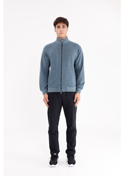 Polo Yaka Rahat Kalıp Selanik Yapıda Mevsimlik Spor Görünümlü Sweatshirt