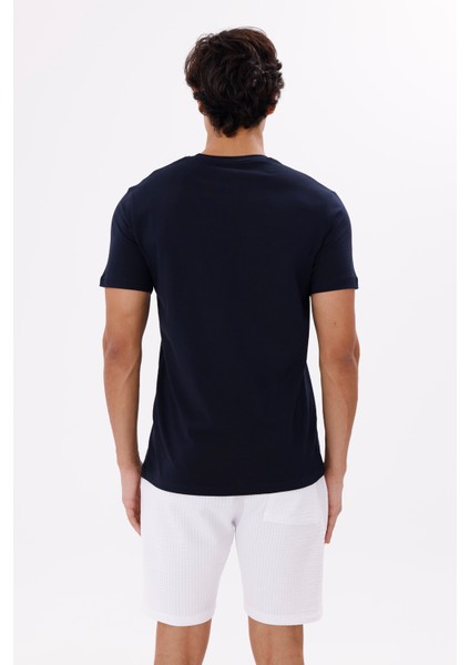 Ön Baskılı Geometrik Desenli Bisiklet Yaka Rahat Kalıp Nefes Alabilir Pamuklu Kısa Kollu Tişört modelleri