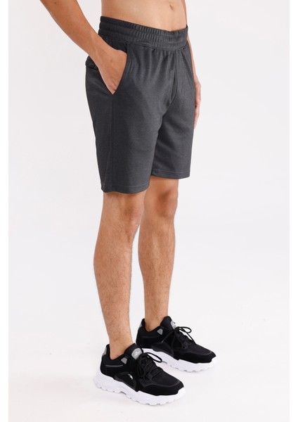 Merserize Dokulu Bel Lastikli Yan Cepli Arka Tek Cepli Diz Hizasına Yakın Rahat Kalıp Spor Şort fırsatları