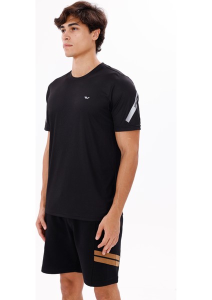 Yansıtıcı Kol Detaylı Göğüs Logolu Rahat Kalıp Bisiklet Yaka Nefes Alabilen Jarse Tişört fiyatları