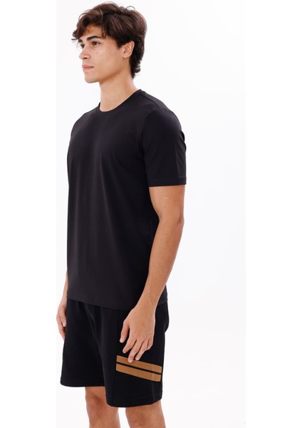 Bisiklet Yaka Rahat Kesim Düz Yüzey Yumuşak Dokulu Kısa Kollu Esnek Konforlu Tişört fiyatları