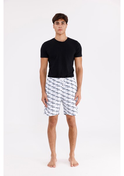 Palermo Dijital Baskı Hızlı Kuruyan Rahat Kalıp Ayarlanabilir Bel Cepli Deniz Şortu indirimleri