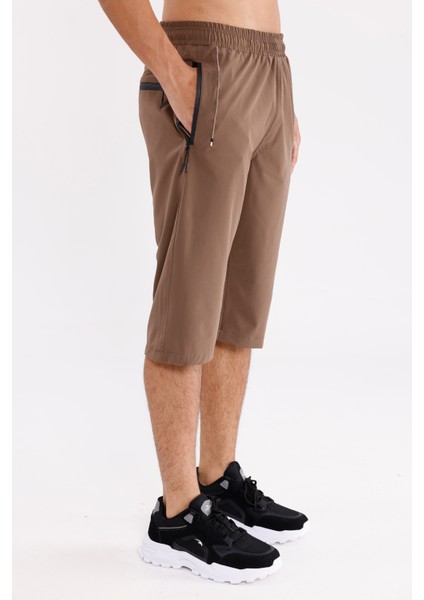 Esnek B Streç Kumaşlı Fermuarlı Cepli Elastik Bel Diz Altı Boy Rahat Kalıp Kapri fırsatları