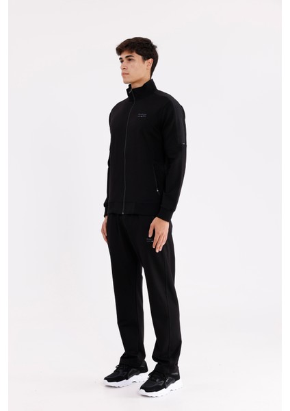 Omuz Şerit Detaylı Yüksek Yakalı Tam Fermuarlı Cepli Rahat Kalıp Iki Parça Eşofman Takımı fiyatları