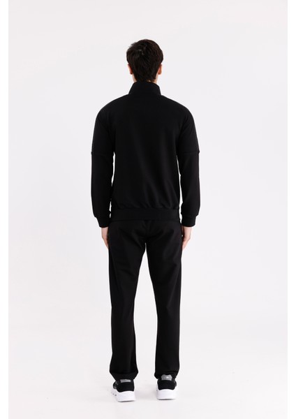 Omuz Şerit Detaylı Yüksek Yakalı Tam Fermuarlı Cepli Rahat Kalıp Iki Parça Eşofman Takımı modelleri