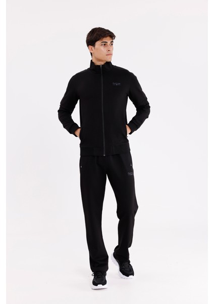 Omuz Şerit Detaylı Yüksek Yakalı Tam Fermuarlı Cepli Rahat Kalıp Iki Parça Eşofman Takımı indirimleri