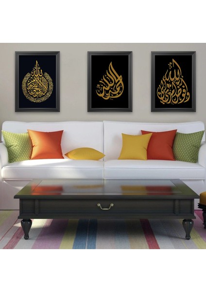 Hat Sanatı Çerçeveli 35×50 3’lü Dini Tablo fiyatları