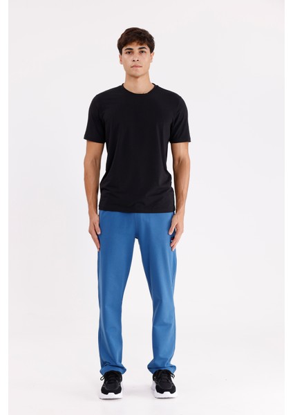 Konforlu Elastik Bel Renk Şerit Detaylı Düz Paça Rahat Kalıp Mevsimlik Eşofman Altı indirimleri