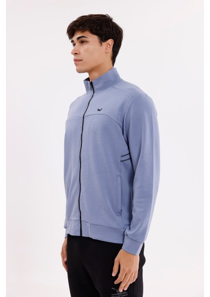 Modal Karışımlı Dik Yaka Tam Fermuarlı Yan Şerit Detaylı Cepli Spor Eşofman Üstü fiyatları