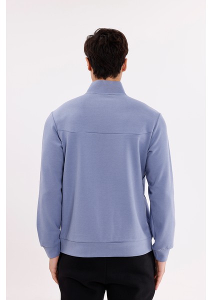 Modal Karışımlı Dik Yaka Tam Fermuarlı Yan Şerit Detaylı Cepli Spor Eşofman Üstü modelleri