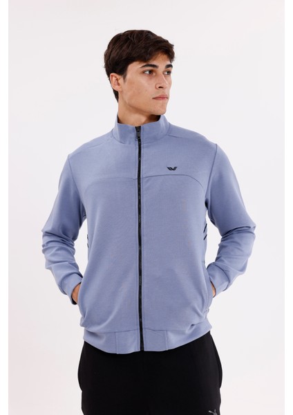 Modal Karışımlı Dik Yaka Tam Fermuarlı Yan Şerit Detaylı Cepli Spor Eşofman Üstü indirimleri