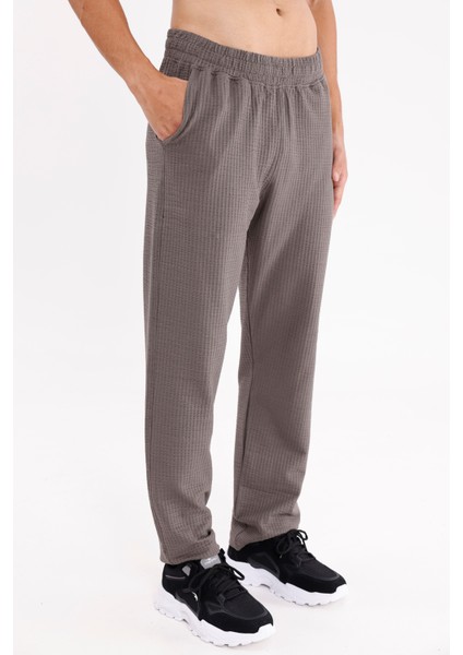 Petek Dokulu Yüzeyli Rahat Kalıp Ayarlanabilir Kordonlu Yan Cepli Lastik Paça Spor Eşofman Altı fırsatları