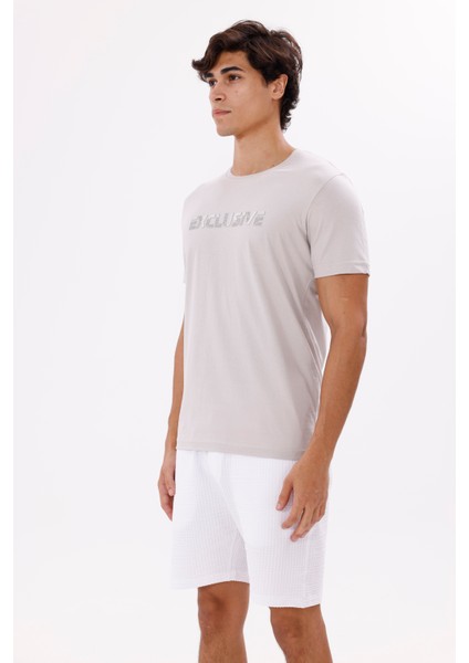 Ön Baskı Yazı Detaylı Bisiklet Yaka Kısa Kollu Tişört fiyatları