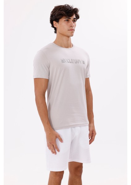 Ön Baskı Yazı Detaylı Bisiklet Yaka Kısa Kollu Tişört fırsatları