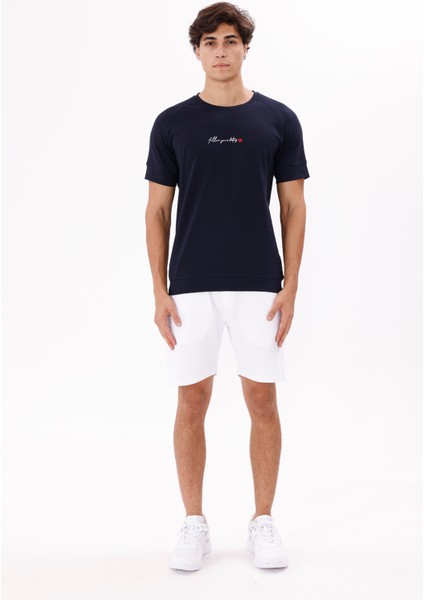 Bisiklet Yaka Göğüs Yazı Baskılı Rahat Kalıp Kısa Kollu Yumuşak Dokulu Tişört