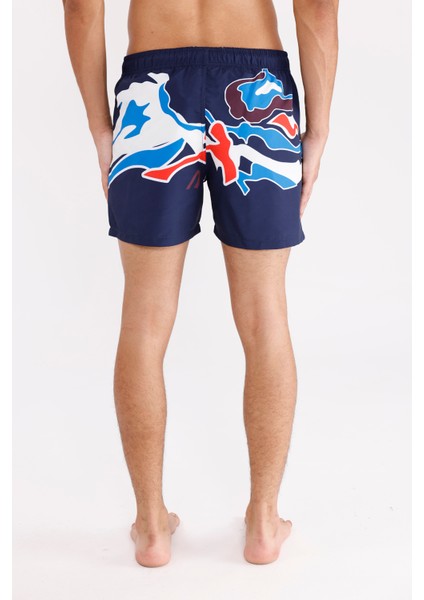 Dijital Desen Soyut Baskılı Elastik Bel Ayarlanabilir Bağcıklı Iki Cepli Kısa Paça Hızlı Kuruyan Erkek Deniz Şortu modelleri